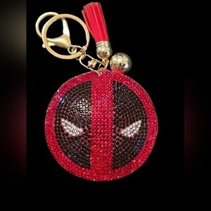 Deadpool Rhinestone Bag Charm Keychain
